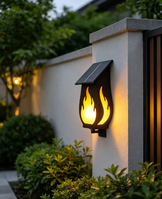 Solar Garden Light - مصباح جداري شمسي خارجي، مصباح إضاءة